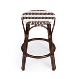 Butler Specialty Tobias 24" Dark Brown & White Rattan Round Counter Stool 9371403