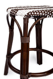 Butler Specialty Tobias 24" Dark Brown & White Rattan Round Counter Stool 9371403