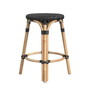 Butler Specialty Tobias 24"  Black Rattan Round Counter Stool 9371425