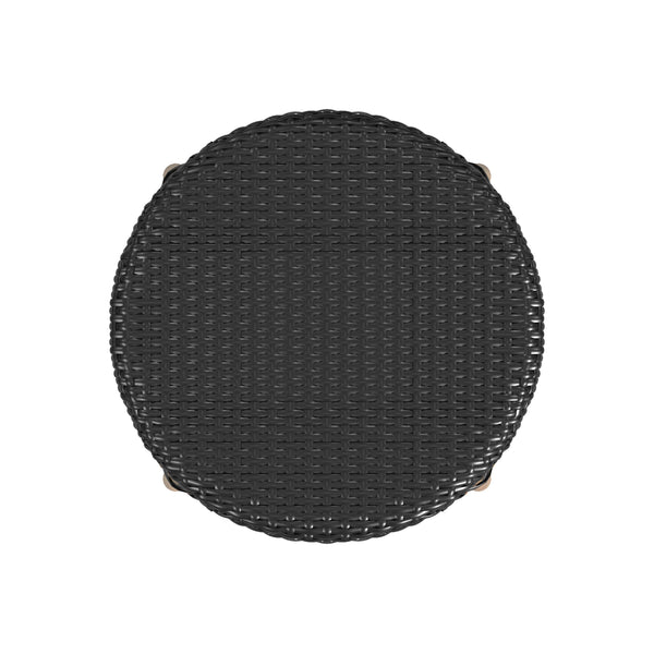 Butler Specialty Tobias 24"  Black Rattan Round Counter Stool 9371425