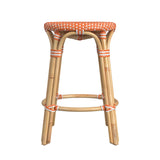 Butler Specialty Tobias 24" Orange and White Rattan Round Counter Stool 9371427