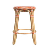 Butler Specialty Tobias 24" Orange and White Rattan Round Counter Stool 9371427