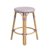 Butler Specialty Tobias 24" White and Purple Rattan Round Counter Stool 9371429