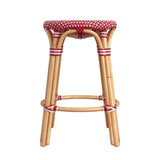 Butler Specialty Tobias 24" Red and White Rattan Round Counter Stool 9371430