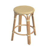 Butler Specialty Tobias 24" Yellow and White Rattan Round Counter Stool 9371431