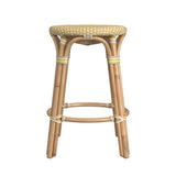 Butler Specialty Tobias 24" Yellow and White Rattan Round Counter Stool 9371431