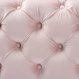 Baxton Studio Avara Glam and Luxe Light Pink Velvet Fabric Upholstered Gold Finished Button Tufted Ottoman