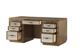 Orianne Transitional Computer Desk & Hutch Antique Gold (cc#) • Antique Mirror 5mm (All w/Beveled Edge?)  93790-ACME