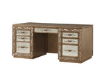 Orianne Transitional Computer Desk & Hutch Antique Gold (cc#) • Antique Mirror 5mm (All w/Beveled Edge?)  93790-ACME