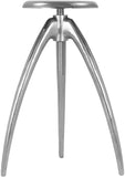 Clara Aluminum Contemporary Silver Aluminum Counter/Bar Stool - 20" W x 20" D x 28" H