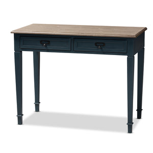 Baxton Studio Dauphine French Provincial Spruce Blue Accent Writing Desk