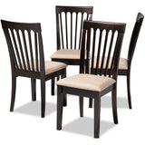 Minette Modern Contemporary Fabric Upholstered Brown Finished Wood Dining Chair (Set of 4)