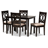 Lenoir Modern Contemporary Upholstered Espresso Brown Finished 5-Piece Dining Set