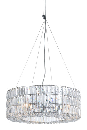 Zuo Modern Jena Steel, Glass Modern Commercial Grade Ceiling Lamp Chrome, Clear Steel, Glass