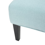 Kassi Contemporary Fabric Slipper Accent Chair, Light Blue and Matte Black Noble House
