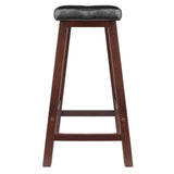 Winsome Wood Mona Cushion Saddle Seat Counter Stool, Black & Walnut 94064-WINSOMEWOOD