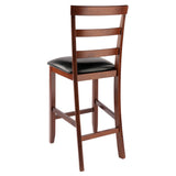 Winsome Wood Simone Cushion Ladder-back Seat Counter Stools, 2-Piece Set, Black & Walnut 94074-WINSOMEWOOD