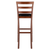 Winsome Wood Simone Cushion Ladder-back Seat Bar Stools, 2-Piece Set, Black & Walnut 94079-WINSOMEWOOD