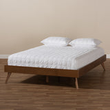 Baxton Studio Lissette Mid-Century Modern Walnut Brown Finished Wood Full Size Platform Bed Frame