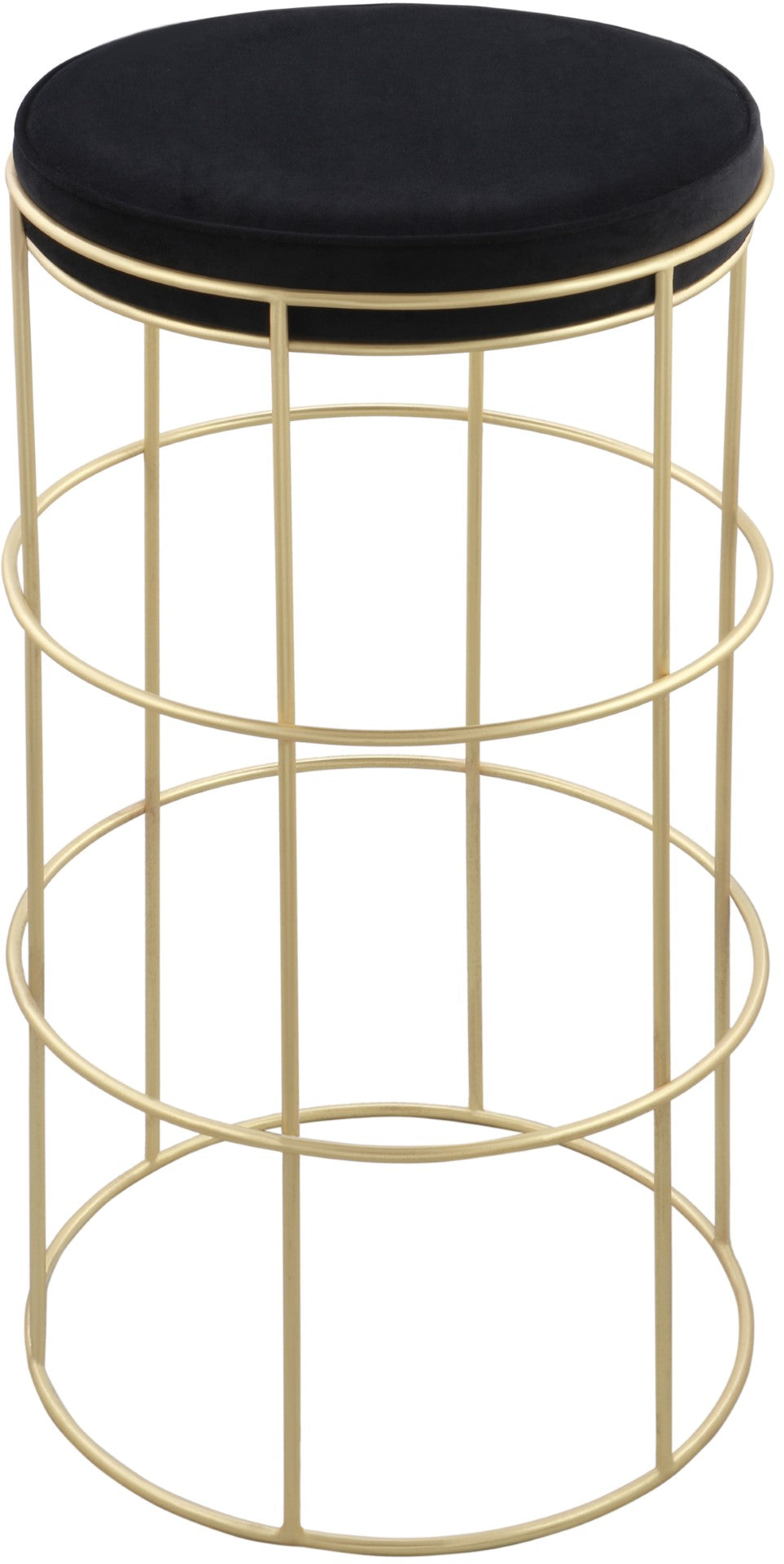 Rebar Velvet / Engineered Wood / Steel / Foam Contemporary Black Velvet Counter Stool - 14" W x 14" D x 26.5" H