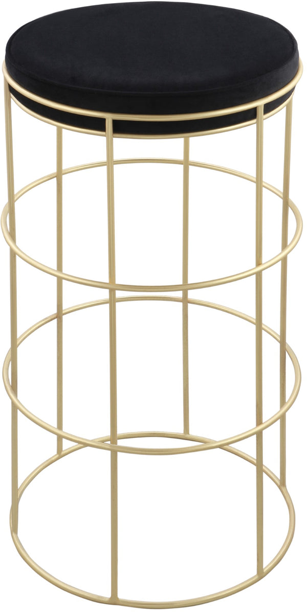 Rebar Velvet / Engineered Wood / Steel / Foam Contemporary Black Velvet Counter Stool - 14" W x 14" D x 26.5" H