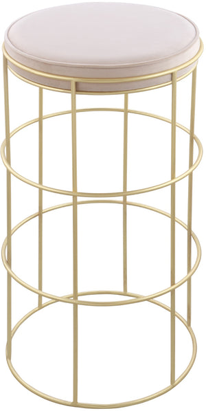 Rebar Velvet / Engineered Wood / Steel / Foam Contemporary Cream Velvet Counter Stool - 14" W x 14" D x 26.5" H