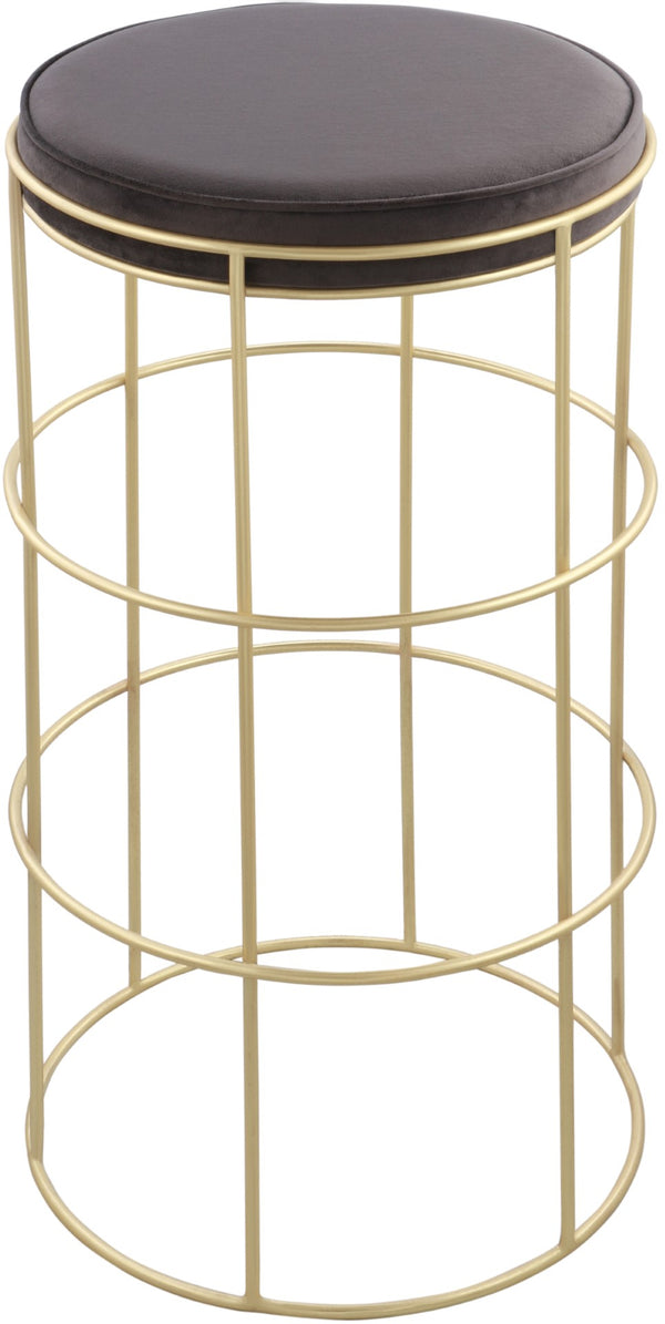 Rebar Velvet / Engineered Wood / Steel / Foam Contemporary Grey Velvet Counter Stool - 14" W x 14" D x 26.5" H