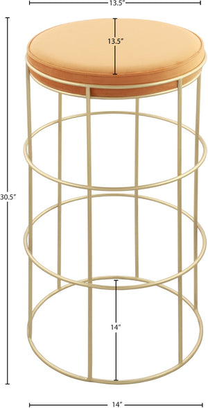 Rebar Velvet / Mango Wood / Steel / Foam Contemporary Mango Velvet Counter Stool - 14" W x 14" D x 26.5" H