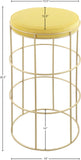 Rebar Velvet / Engineered Wood / Steel / Foam Contemporary Yellow Velvet Counter Stool - 14" W x 14" D x 26.5" H