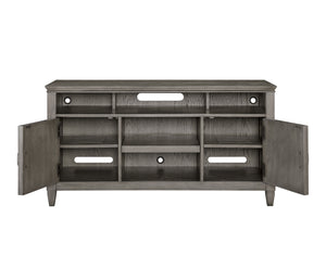 Newport 54" Stone Finish TV Console – Handcrafted with Wire Management & Soundbar Shelf, Fully Assembled