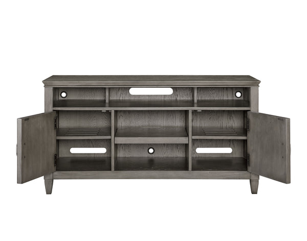 Newport 54" Stone Finish TV Console – Handcrafted with Wire Management & Soundbar Shelf, Fully Assembled