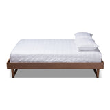 Baxton Studio Liliya Mid-Century Modern Walnut Brown Finished Wood King Size Platform Bed Frame