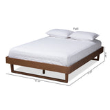 Baxton Studio Liliya Mid-Century Modern Walnut Brown Finished Wood Full Size Platform Bed Frame