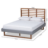 Baxton Studio Rina Modern and Contemporary Dark Grey Fabric Upholstered and Ash Walnut Brown Finished Wood King Size Platform Bed