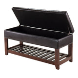 Winsome Wood Monza Storage Chest Bench, Espresso & Walnut 94143-WINSOMEWOOD