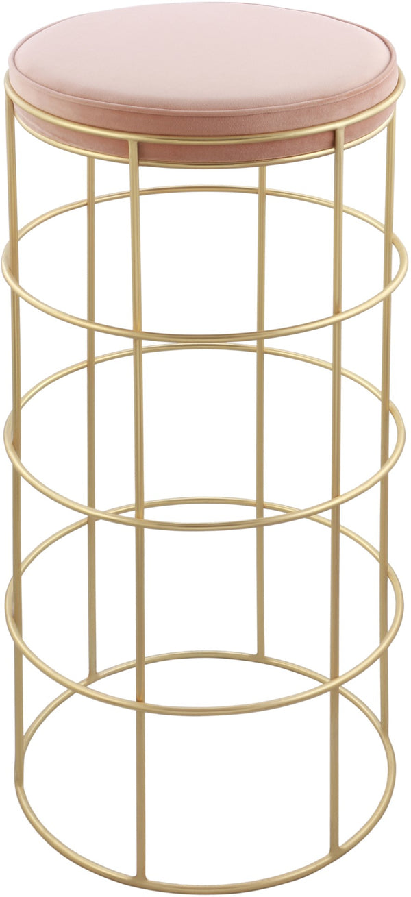 Rebar Velvet / Engineered Wood / Steel / Foam Contemporary Pink Velvet Bar Stool - 14" W x 14" D x 30.5" H