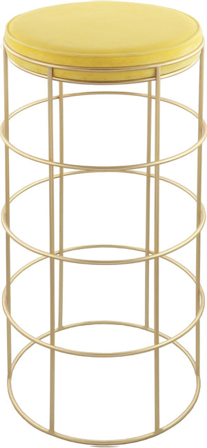 Rebar Velvet / Engineered Wood / Steel / Foam Contemporary Yellow Velvet Bar Stool - 14" W x 14" D x 30.5" H