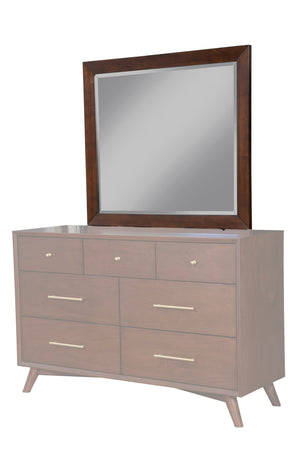 Alpine Furniture Flynn Mid Century Modern Mirror, Walnut 966WAL-06 Walnut Mahogany Solids & Okoume Veneer 42 x 1 x 37