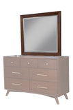 Alpine Furniture Flynn Mid Century Modern Mirror, Walnut 966WAL-06 Walnut Mahogany Solids & Okoume Veneer 42 x 1 x 37