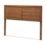 Raya Mid-Century Modern Walnut Brown Finished Wood Full Size Headboard