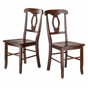 Winsome Wood Renaissance 2-Piece Dining Chair Set, Key Hole Back, Walnut 94208-WINSOMEWOOD