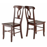 Winsome Wood Renaissance 2-Piece Dining Chair Set, Key Hole Back, Walnut 94208-WINSOMEWOOD