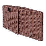 Winsome Wood Tessa 2-Piece Woven Rope Basket Set, Foldable, Walnut 94211-WINSOMEWOOD