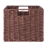 Winsome Wood Tessa 2-Piece Woven Rope Basket Set, Foldable, Walnut 94211-WINSOMEWOOD