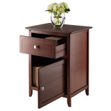 Winsome Wood Eugene Accent Table, Nightstand, Walnut 94215-WINSOMEWOOD