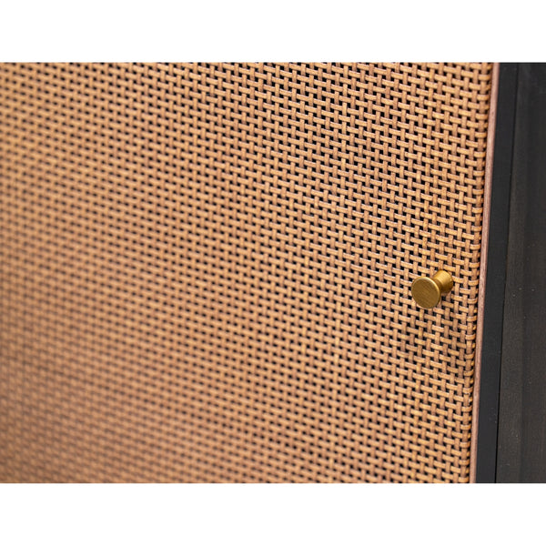 Miriam 59" Sideboard in Black with Natural Wicker