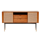 Miriam 59" Sideboard in Brown with Natural Wicker