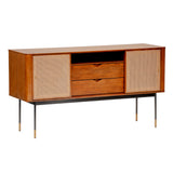 Miriam 59" Sideboard in Brown with Natural Wicker