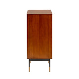 Miriam 33" Cabinet in Brown with Natural Wicker