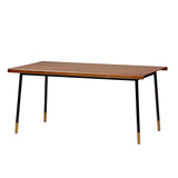 Miriam 63" Dining Table in Brown with Black Legs